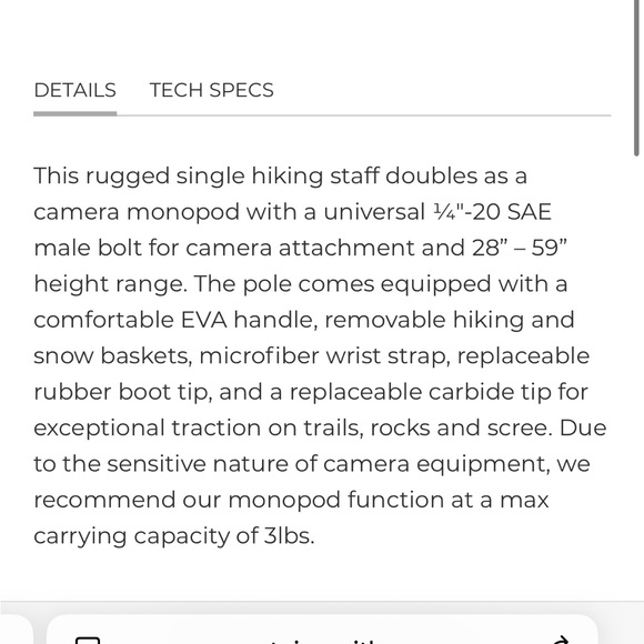 MountainSmith Trekker FX Lite Trekking Pole - Picture 5 of 6